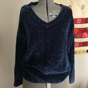 Iridescent blue sweater